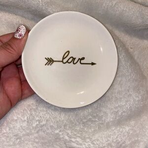 Chic Cream and Gold Love Decorative Plate